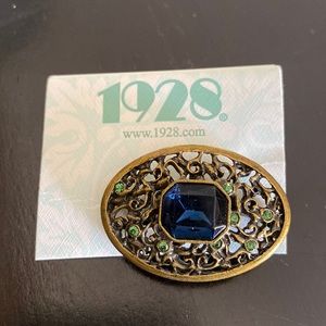 1928 blue and green gem pin